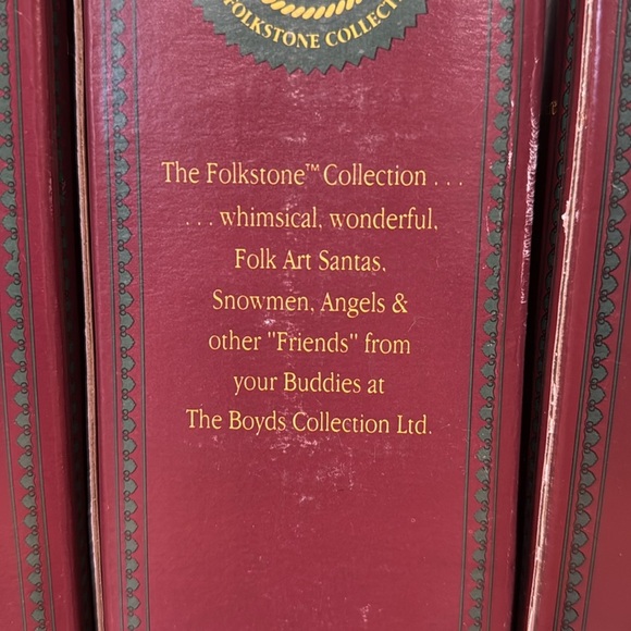 Vtg Boyds Bears The Folkstone Collection Folk Art Santa Figurines Set of 4 - Picture 10 of 11
